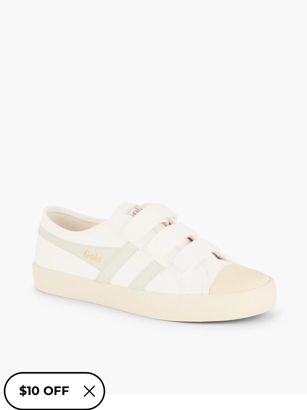 Gola Cream & White Triple Strap Low-Top Sneakers